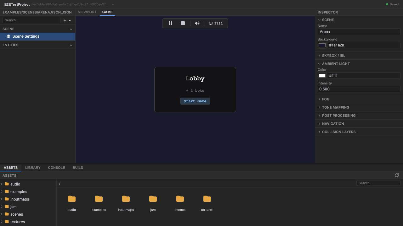 The connected lobby with bots