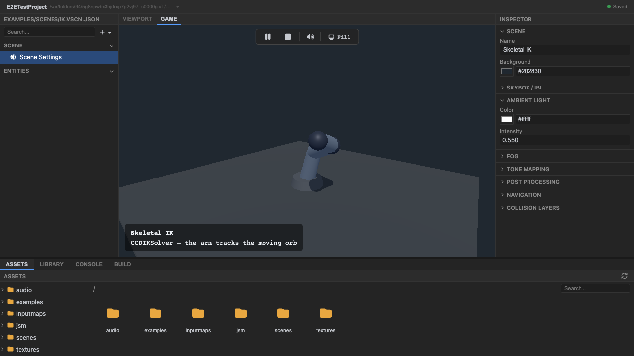 The IK example running