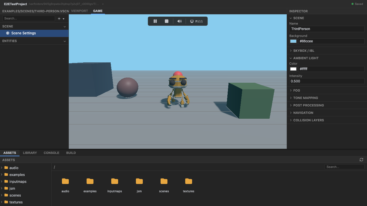 The third-person example running