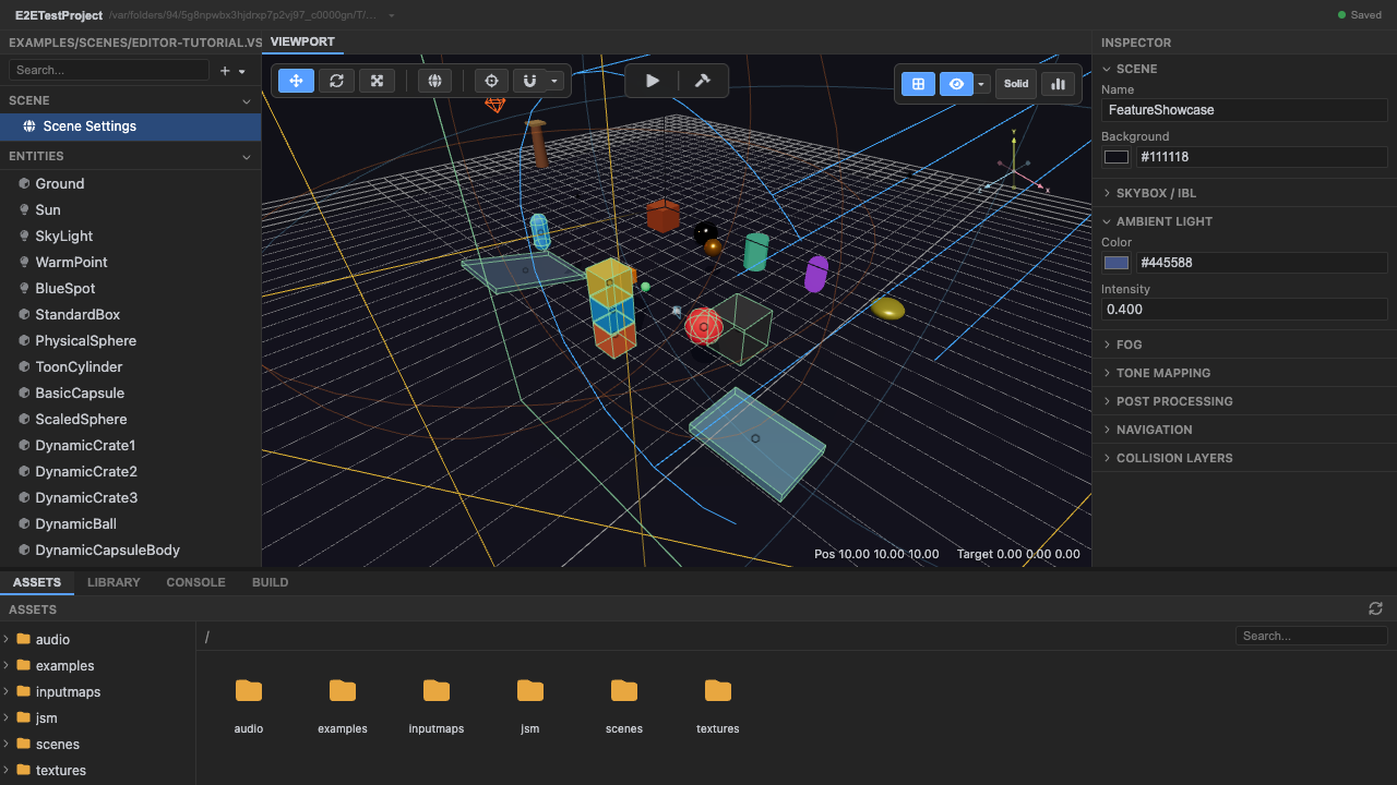 A scene open in the editor