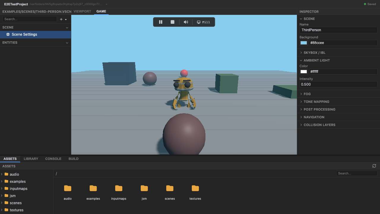 The character idle in play mode