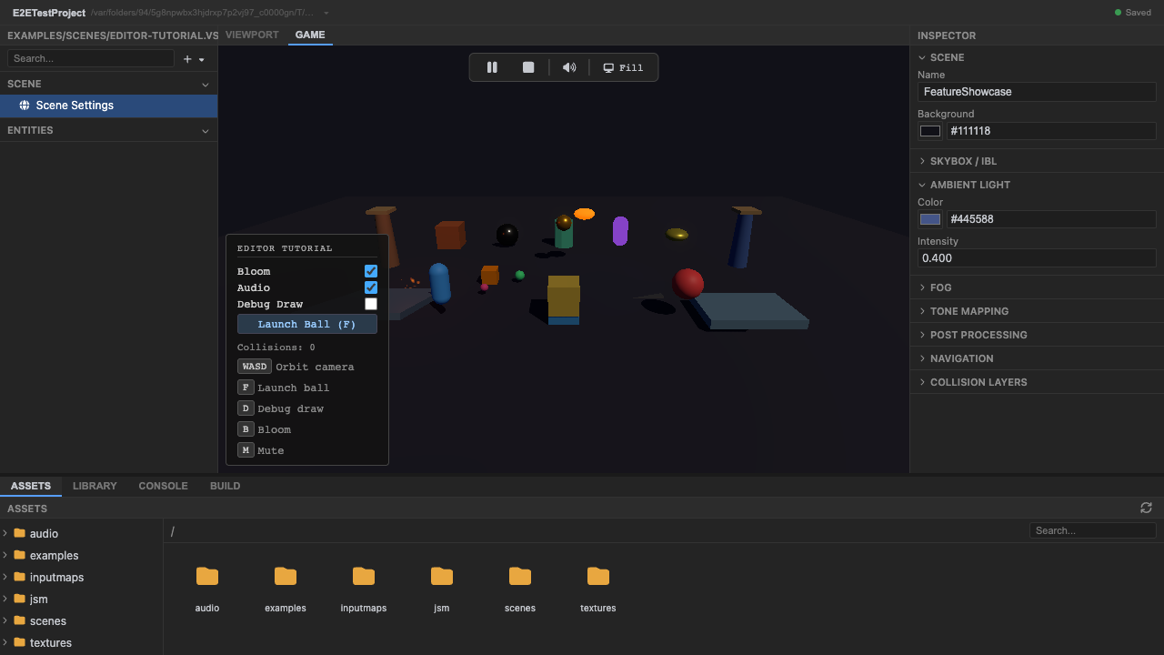 The HUD rendered in play mode
