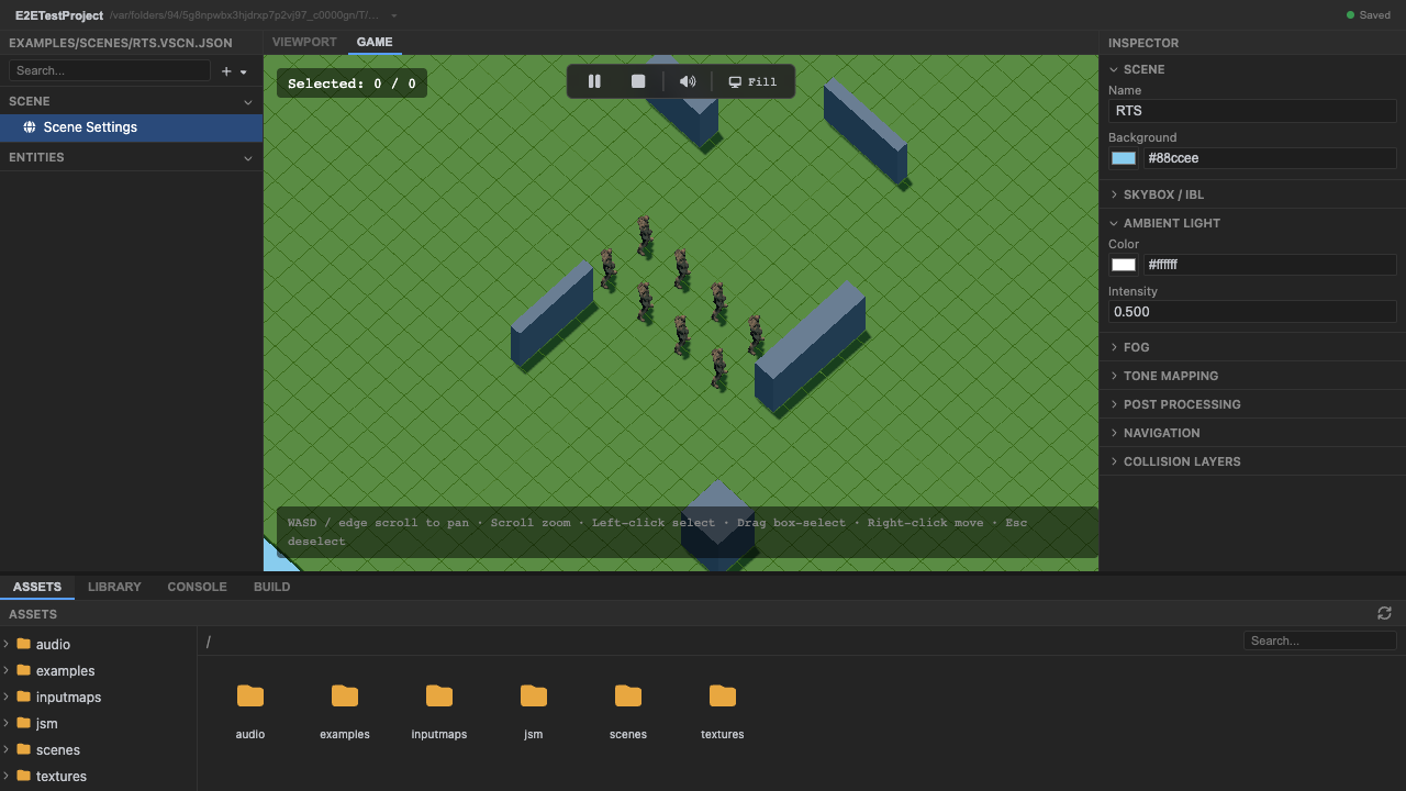The scene running after load