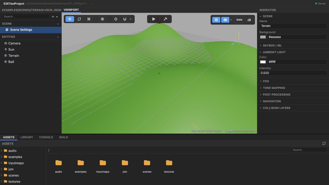 The terrain scene loaded